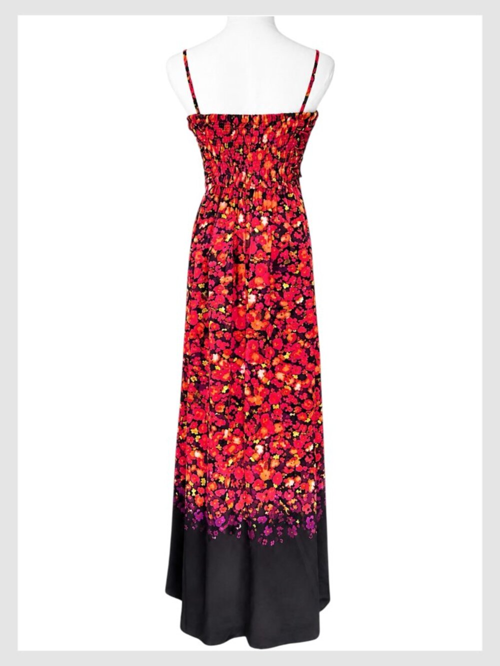 Jessica Simpson Maxi Dress Red Black Floral Corset S 6 - Picture 6 of 8